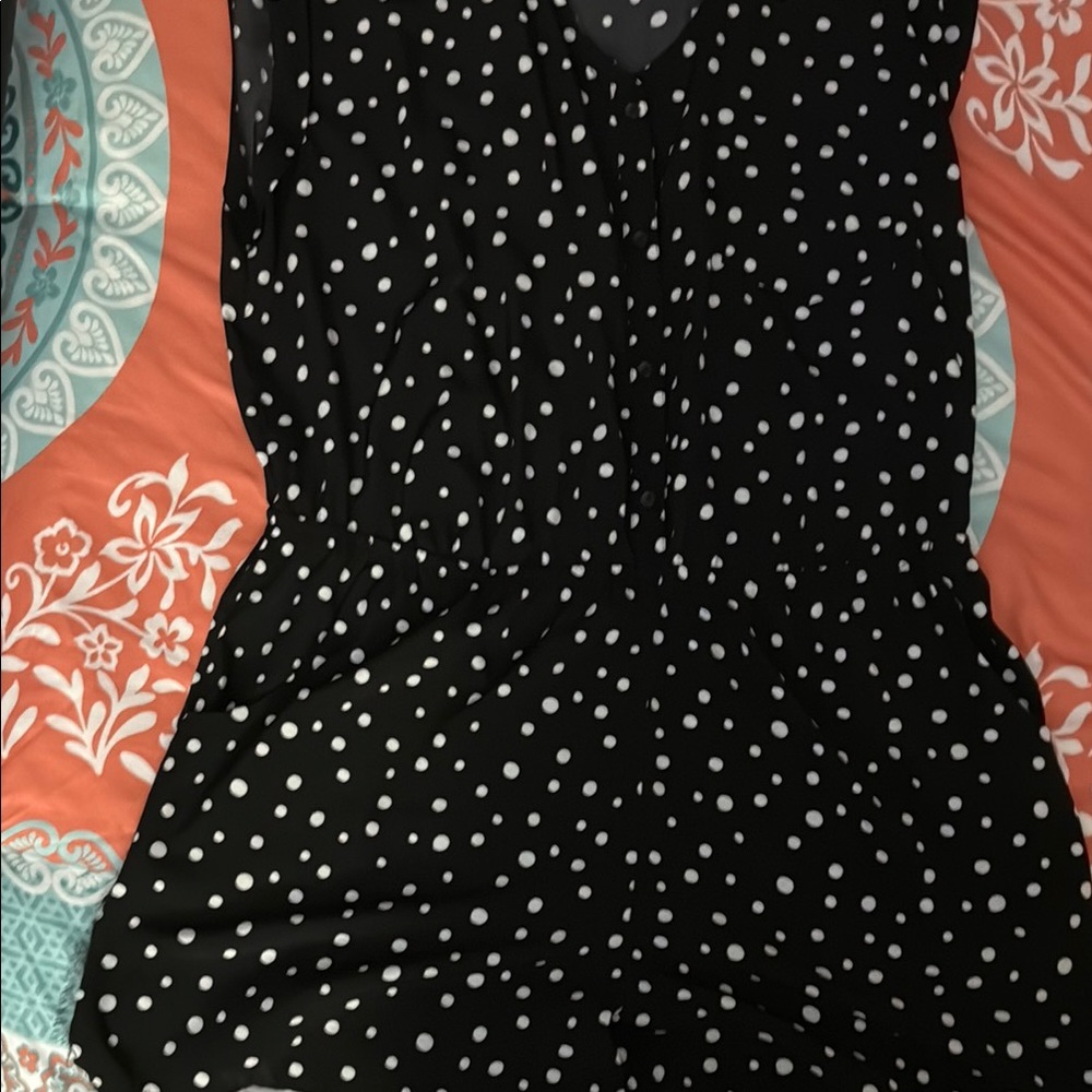 Forever 21 Black and White Polka Dot Jumpsuit
